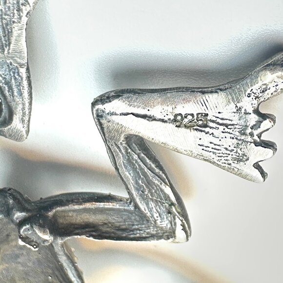 Sterling Silver Frog Necklace— Bold 3D Textured Design — Vintage 1970s  — EUC - Picture 3 of 9